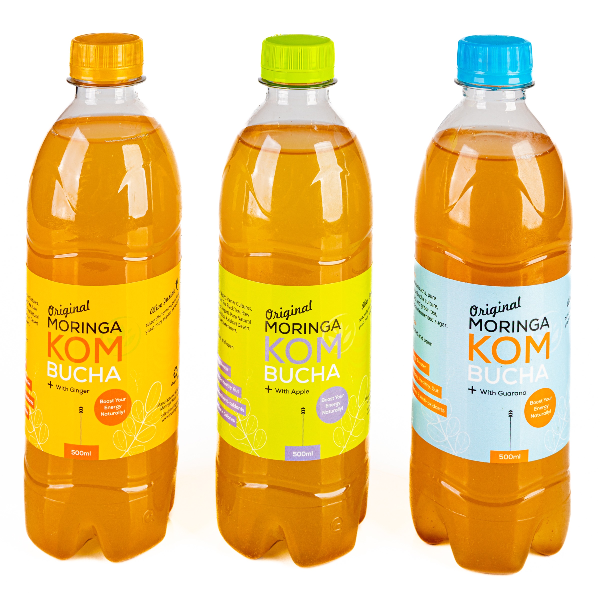 Kombucha with Moringa, Apple, Ginger, and Guarana: A Natural Energy and Wellness Drink